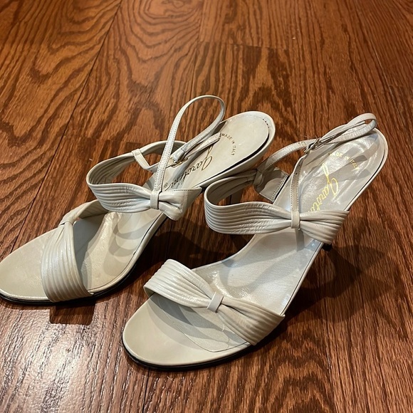 Women’s leather strap sling back heel sandals GAROLINI MADE IN ITALY neutral 10M - Picture 12 of 13